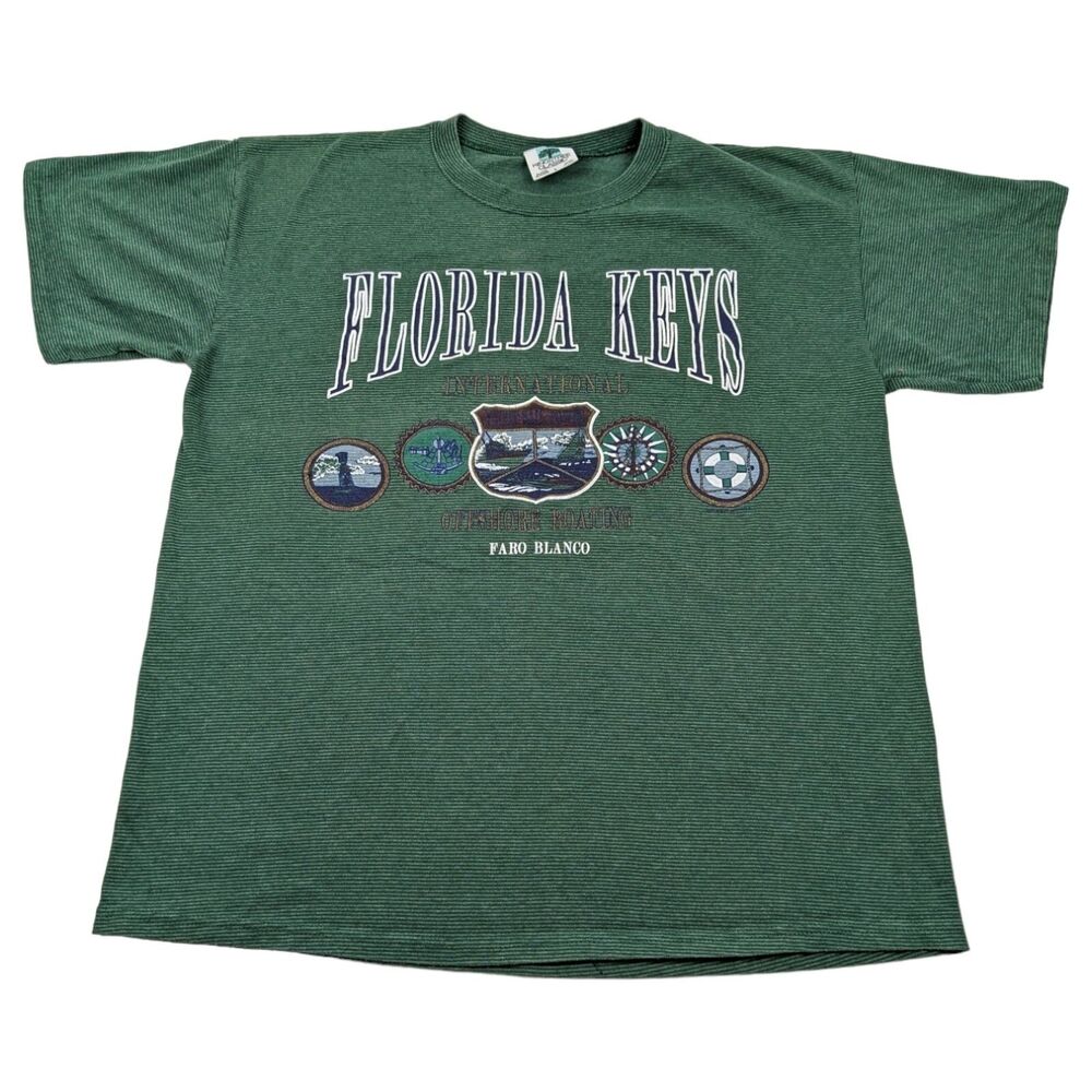 VTG 90s Florida Keys T-Shirt | Offshore Boating Faro Blanco International Size L